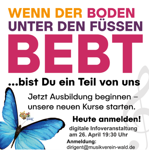 Musikverein Wald bietet jetzt Schmetterlinge an